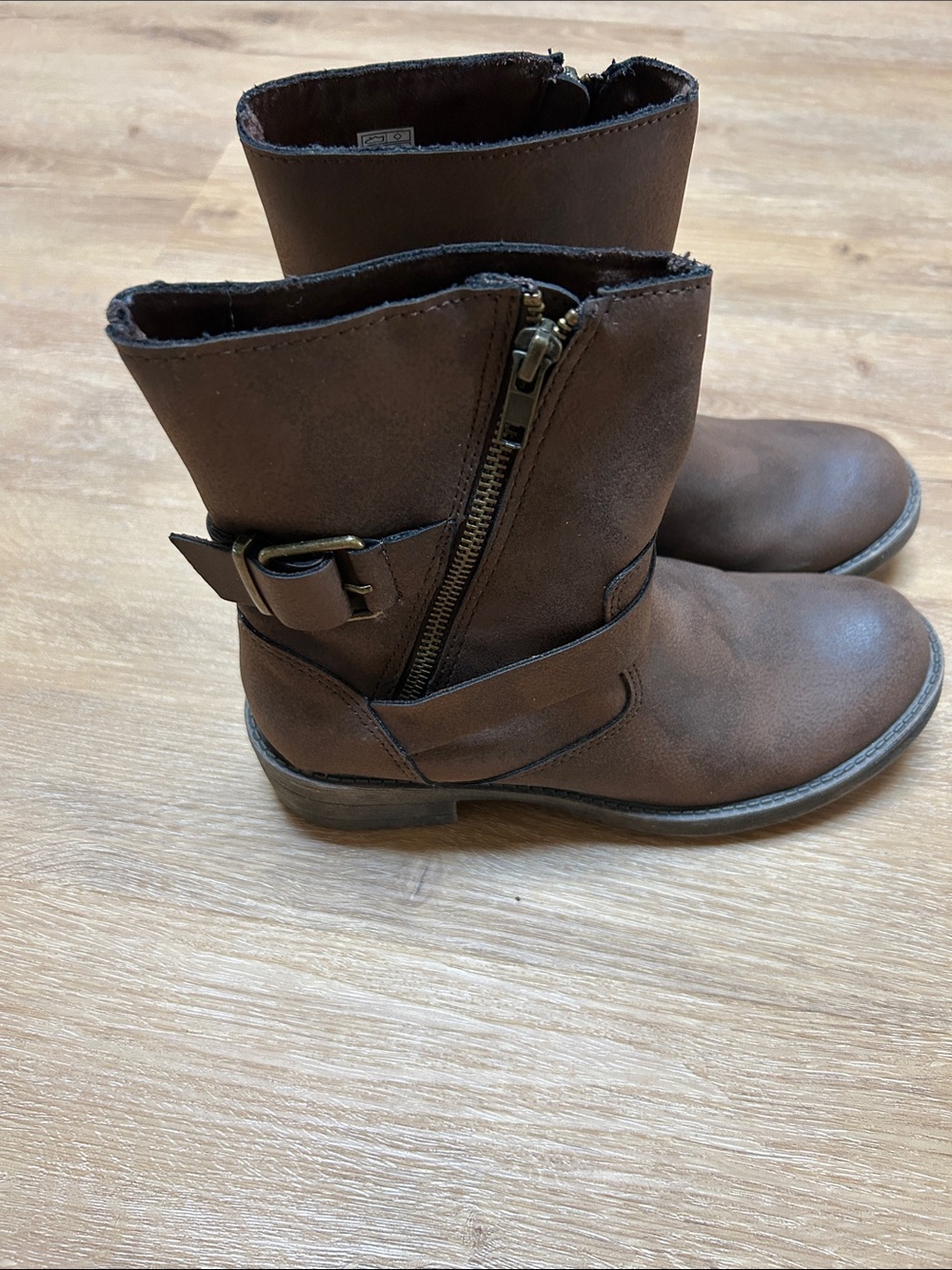 Rocket Dog Brown Side-Zip Ankle Booties with Buckle